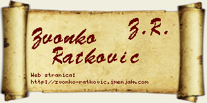 Zvonko Ratković vizit kartica